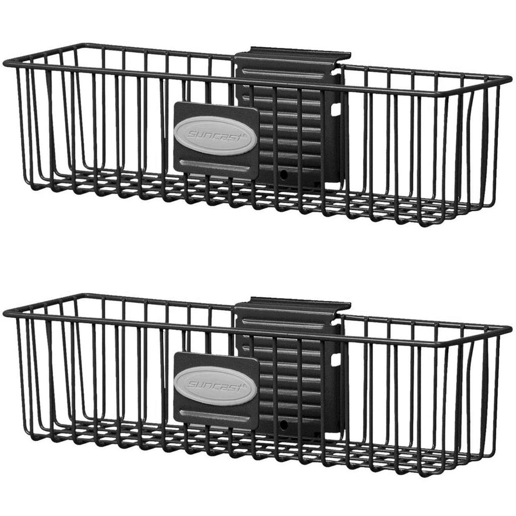 Black 2 Pack Metal Wire Shelf Basket V30199