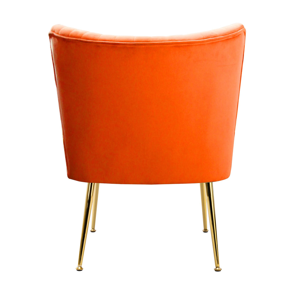 Orange Tufted Velvet Accent Chair Y5031