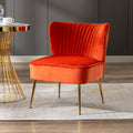 Orange Tufted Velvet Accent Chair Y5031