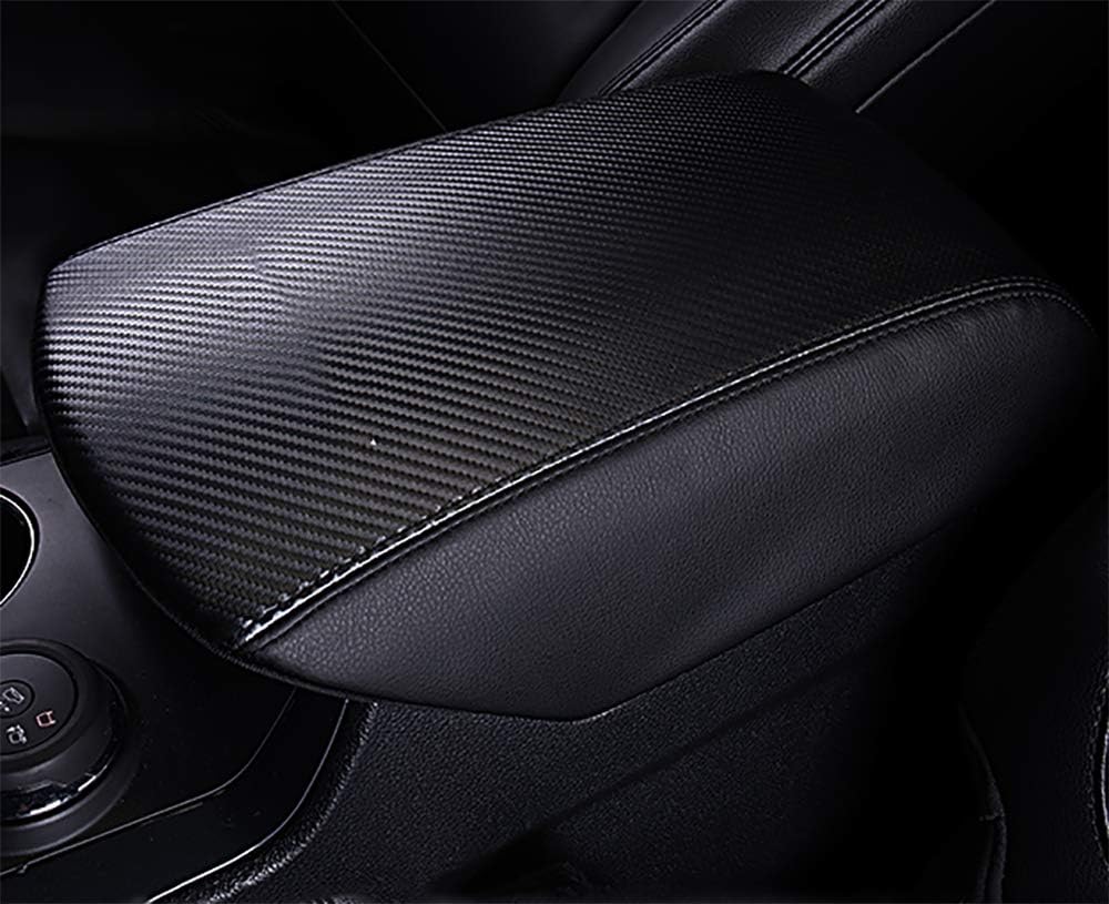 Black Leather Center Console Armrest Cover T838613