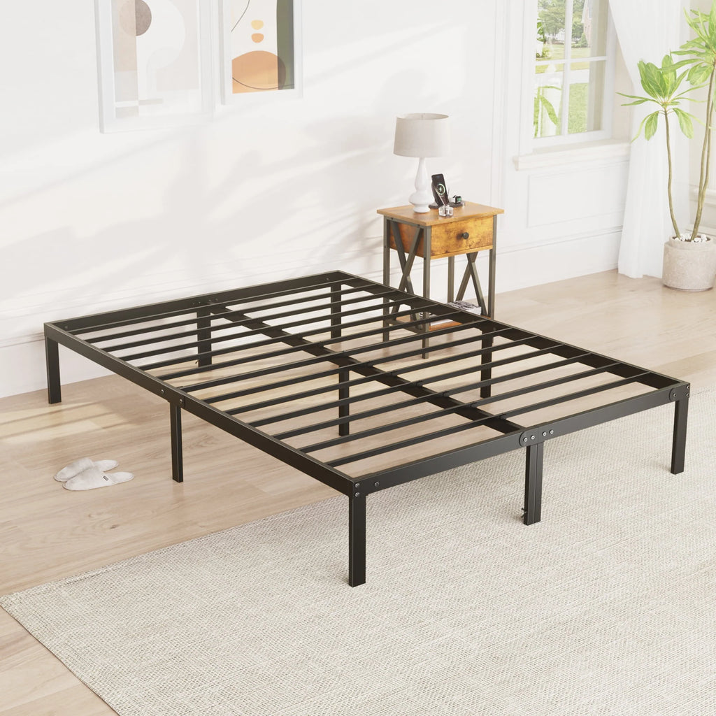Full Size Heavy Duty Platform Bed Frame with Underbed Storage K5973