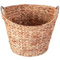 Large Round Water Hyacinth Wicker Laundry Basket D789