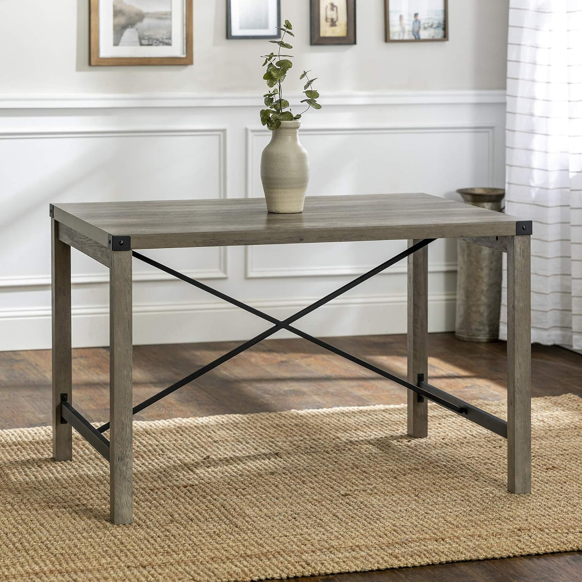 48 Inch Rustic Oak Dining Table Y369