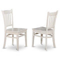 Linen White Wood Dining Chair Pack of 2 L9248