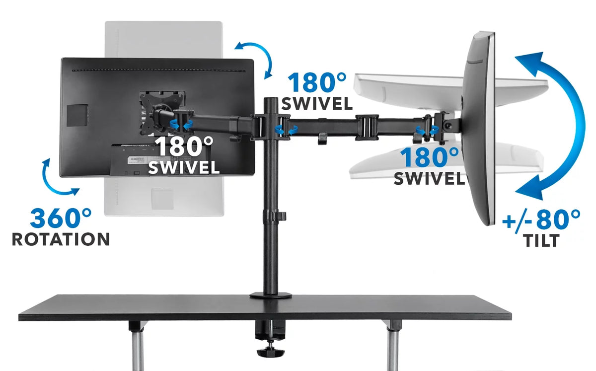 Height Adjustable Standing Desk with Dual Monitor Mount D803