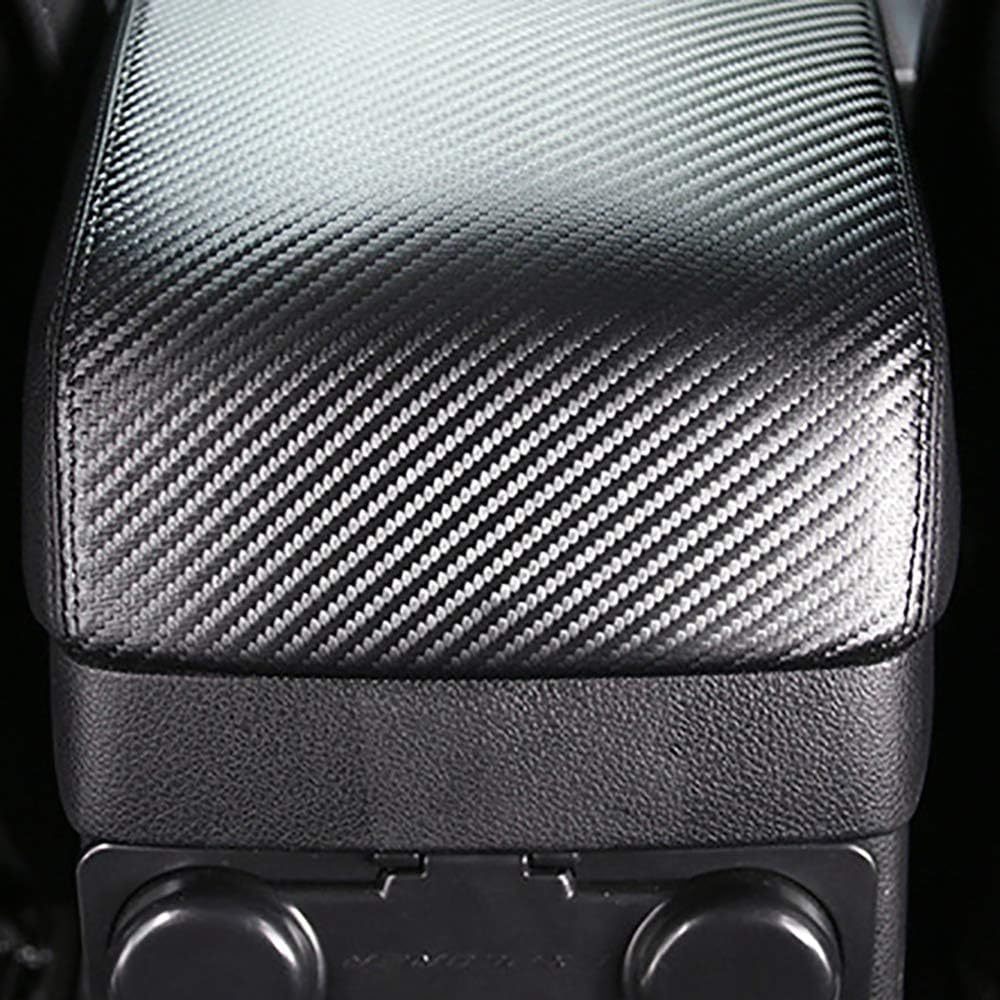 Black Leather Center Console Armrest Cover T838613