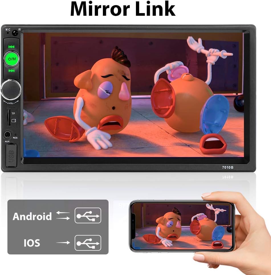 7 Inch Touch Screen Double Din Car Stereo with Backup Camera A3044