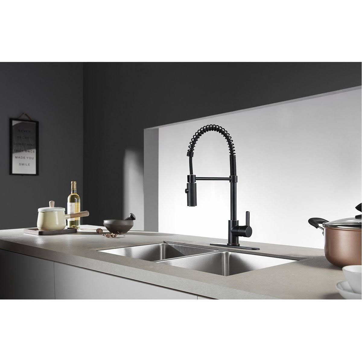 Single Handle Pull Down Kitchen Faucet Naples Bronze O500