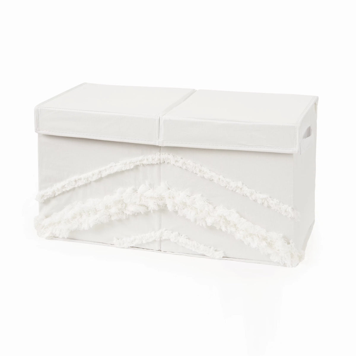 Ivory Tufted Fabric Storage Toy Box N43581