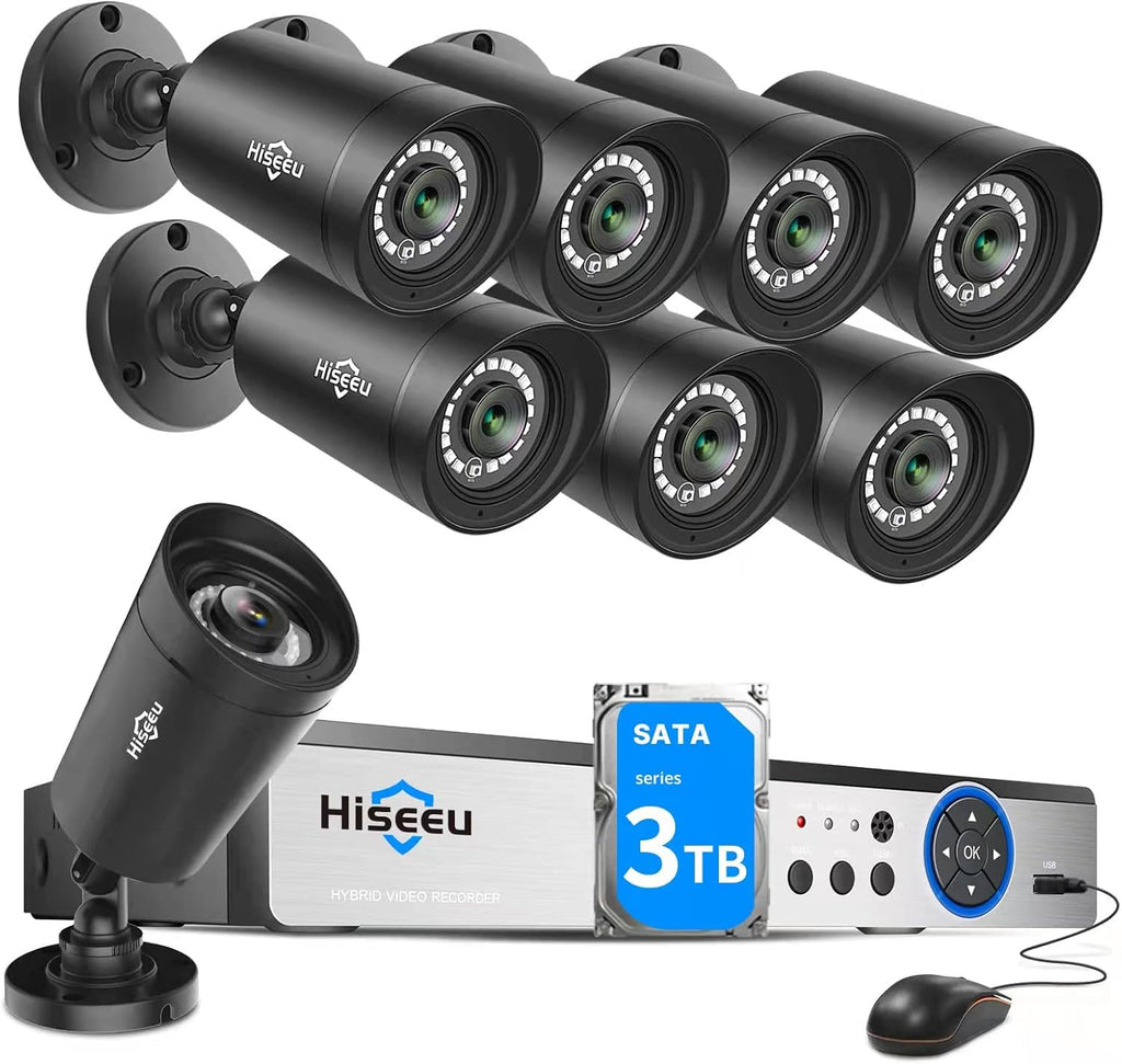 5MP 8 Channel Security Camera System with 3TB Hard Drive I362256