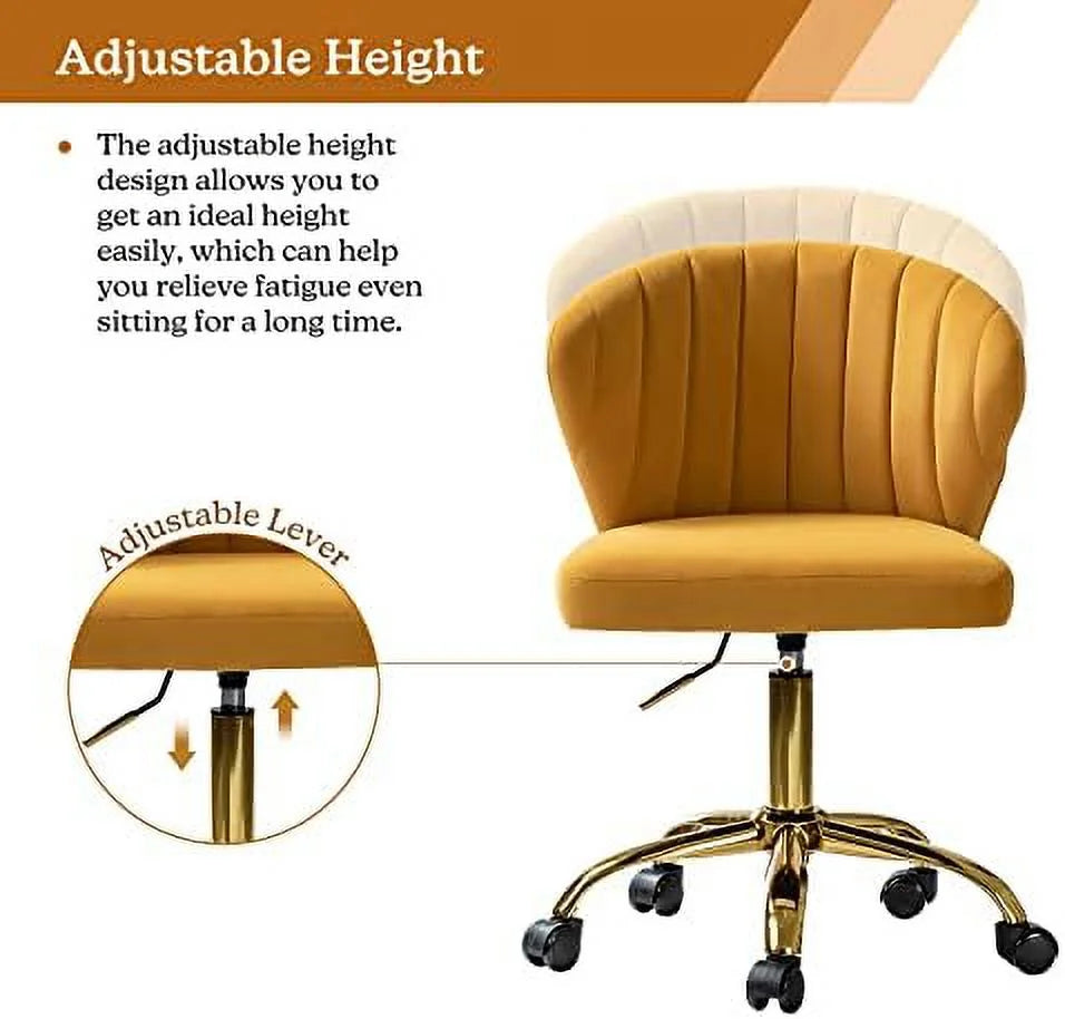 Velvet Armless Office Chair with Wheels N4408