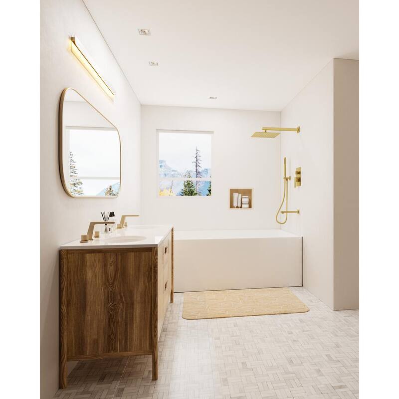 10 in. Wall Mount Shower Head and Tub Faucet 2.5 GPM Brushed Gold E720