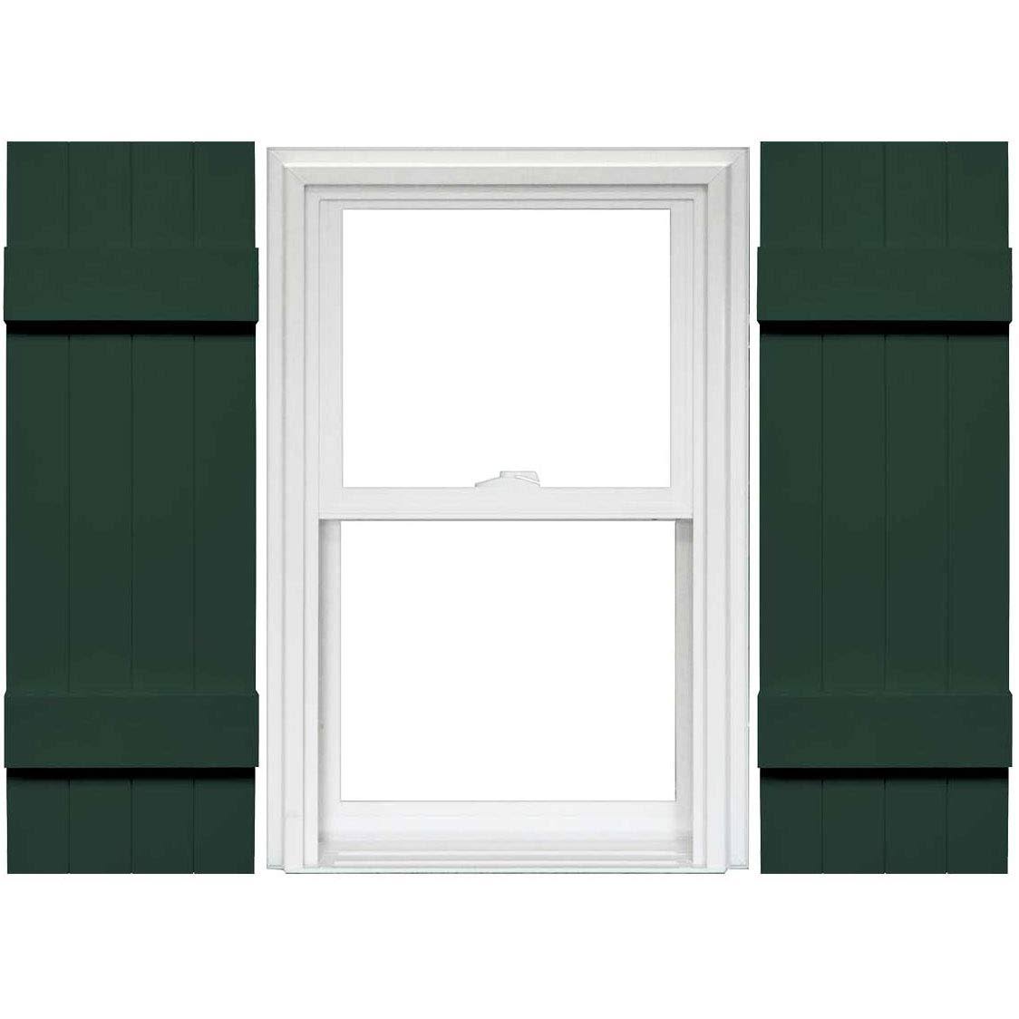 4 Board and Batten Vinyl Shutters 1 Pair 14 x 47 Midnight Green R367523