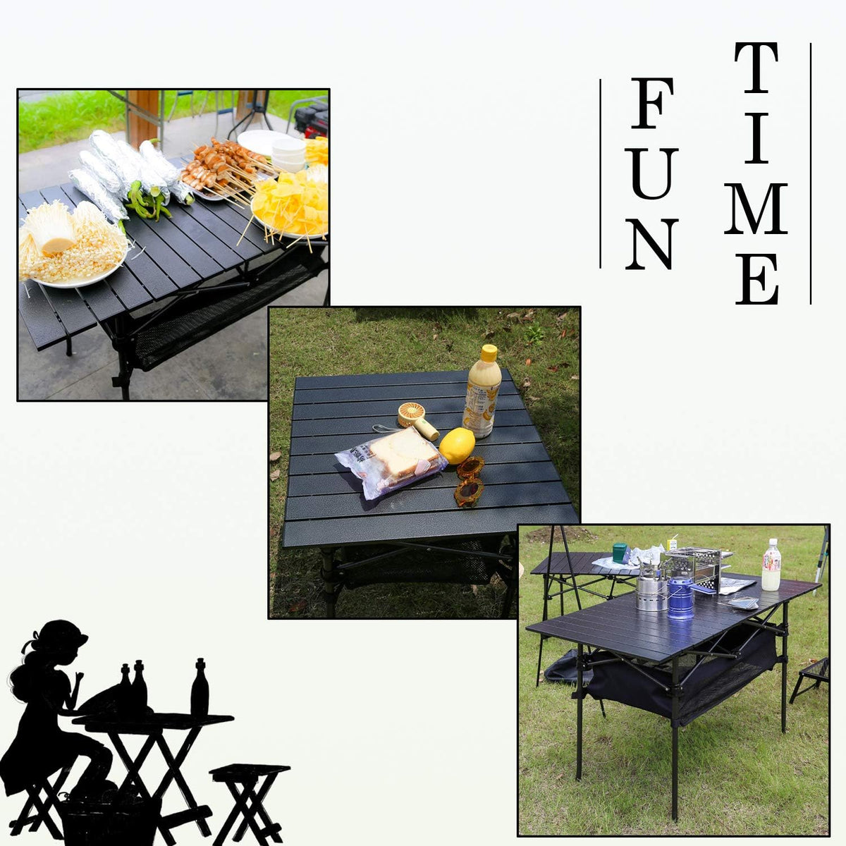 Portable Aluminum Folding Camping Table with Carry Bag T5058