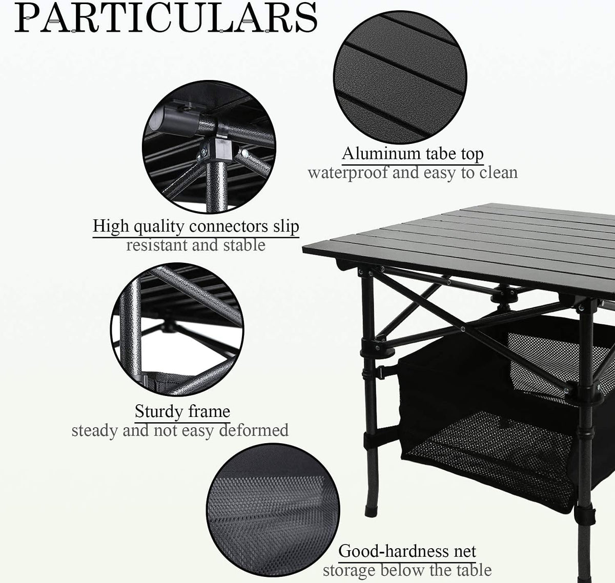 Portable Aluminum Folding Camping Table with Carry Bag T5058