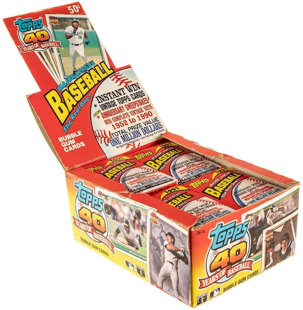 1991 Topps Baseball Trading Card Box 36 Packs N8525