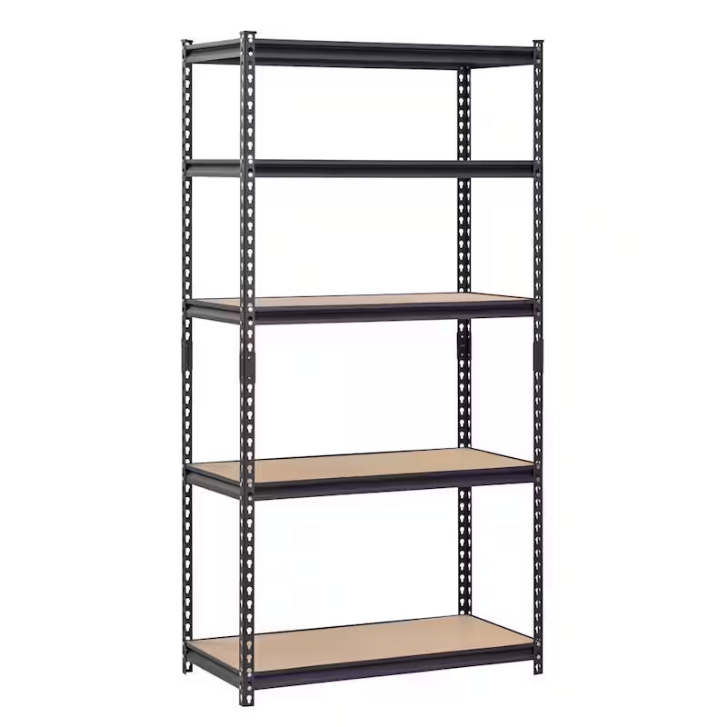 5-Tier Heavy Duty Steel Shelving Unit in Black Z30556