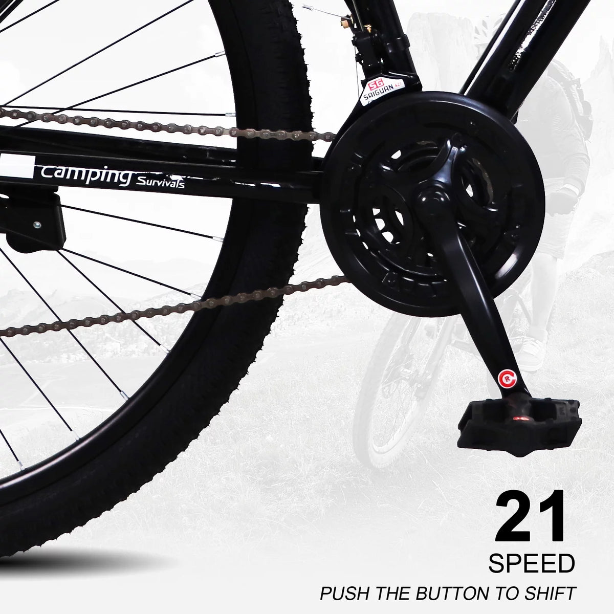 29in 21 Speed High Carbon Steel Mountain Bike Black D7301