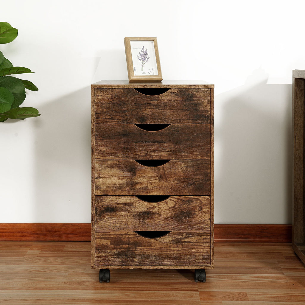 6 Drawer Grey Dresser with Wheels O847103