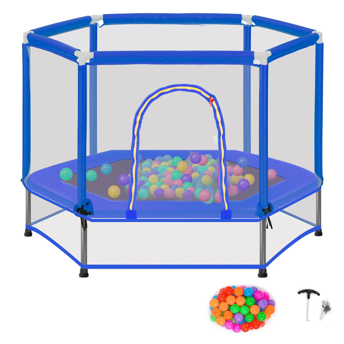 55'' Trampoline with Enclosure Net and Balls D531