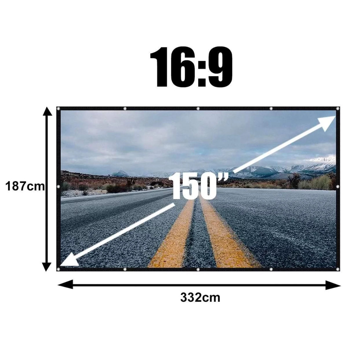 150 Inch 16:9 Foldable Projection Screen H606