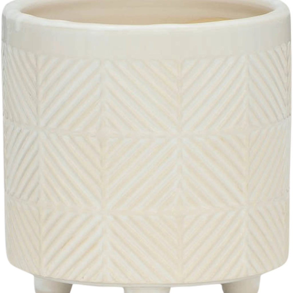 Set Of 2 8" Textured Ceramic Planters S429922
