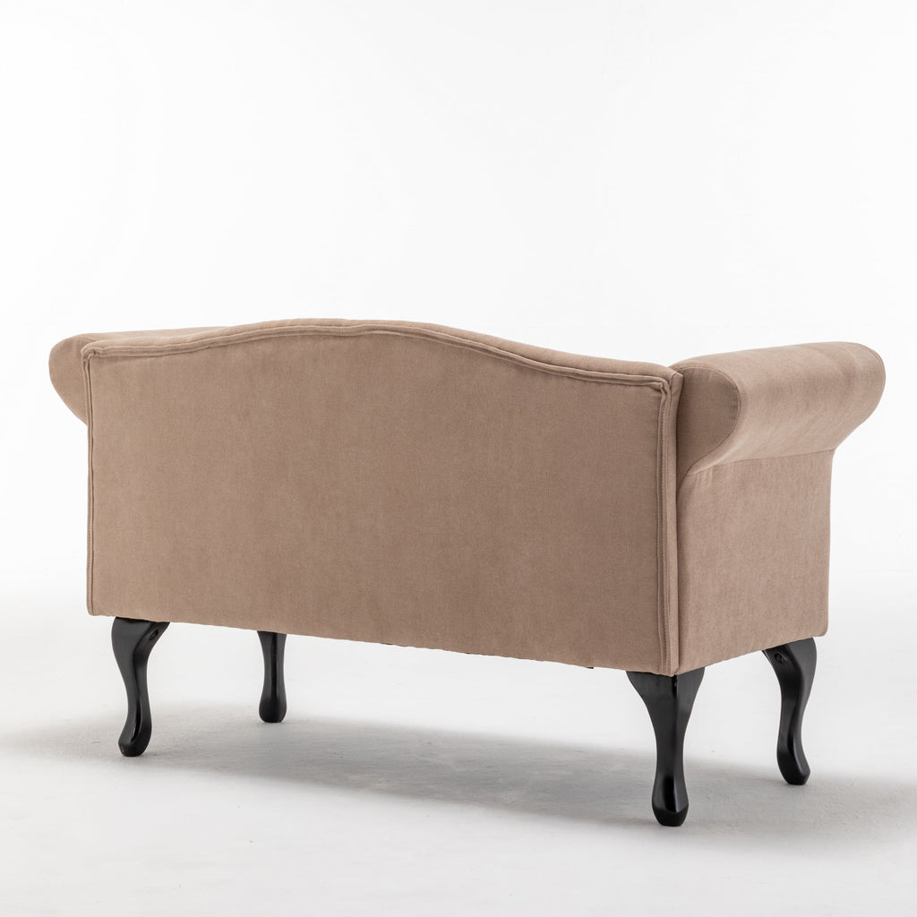 Mid Century Small Loveseat Sofa with Solid Wood Legs V827745