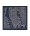 Blueprint Map New York Square 24x24 Canvas Art R815