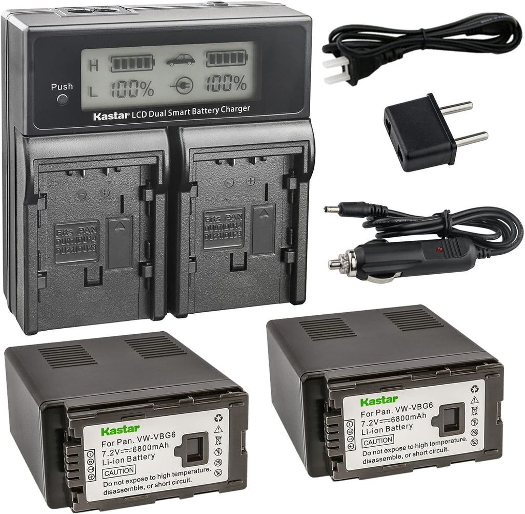 LCD Dual Fast Charger & 2 x Li-Ion Camcorder Battery Z45484