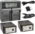 LCD Dual Fast Charger & 2 x Li-Ion Camcorder Battery Z45484
