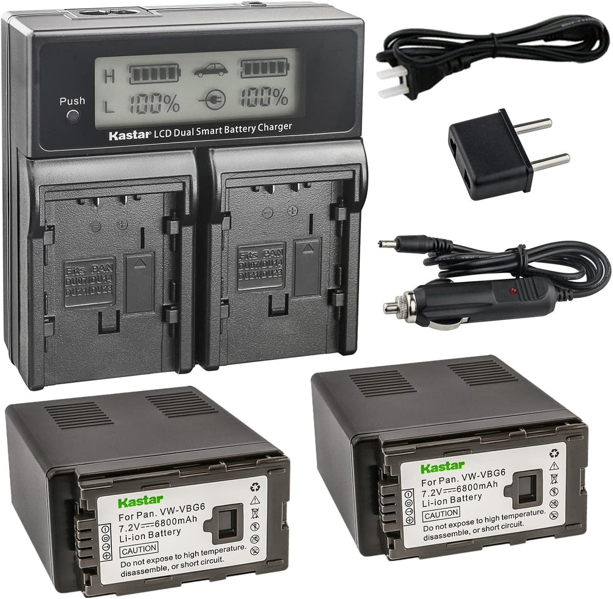 LCD Dual Fast Charger & 2 x Li-Ion Camcorder Battery Z45484