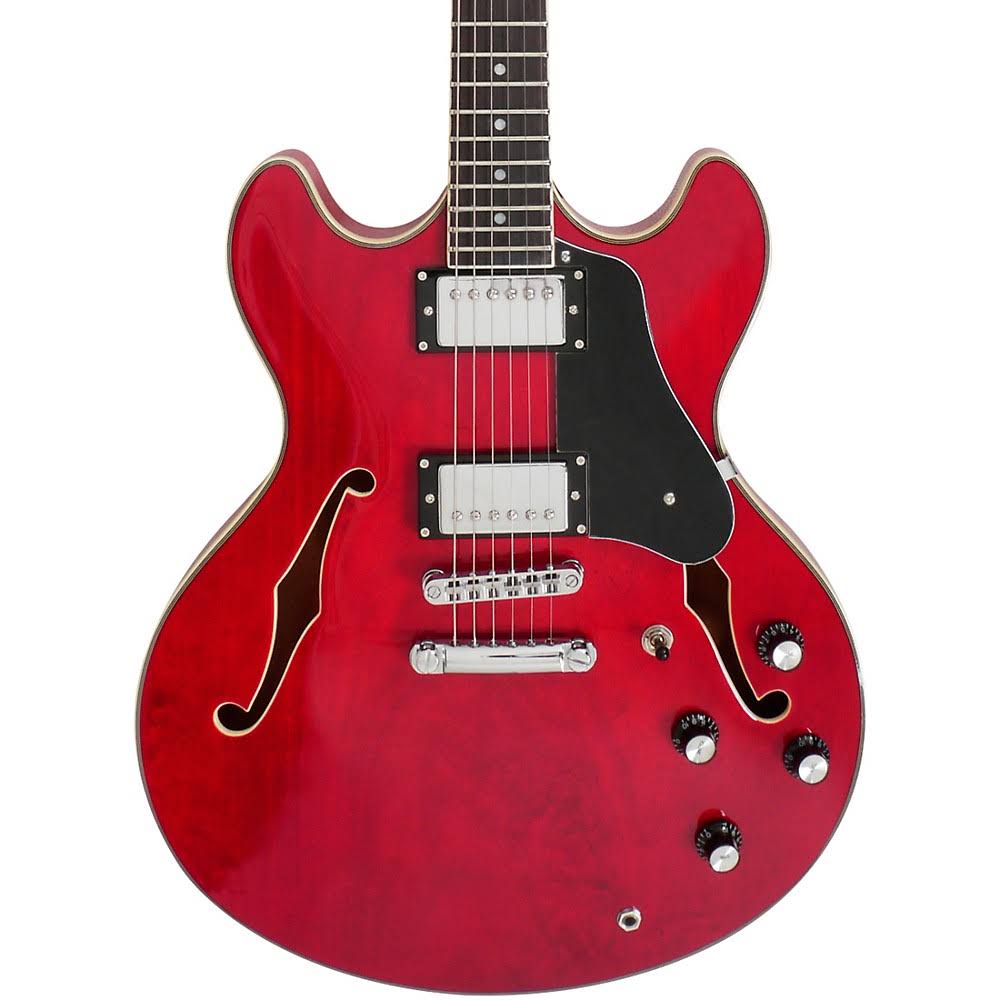 See-Thru Red Hollowbody Electric Guitar L62318
