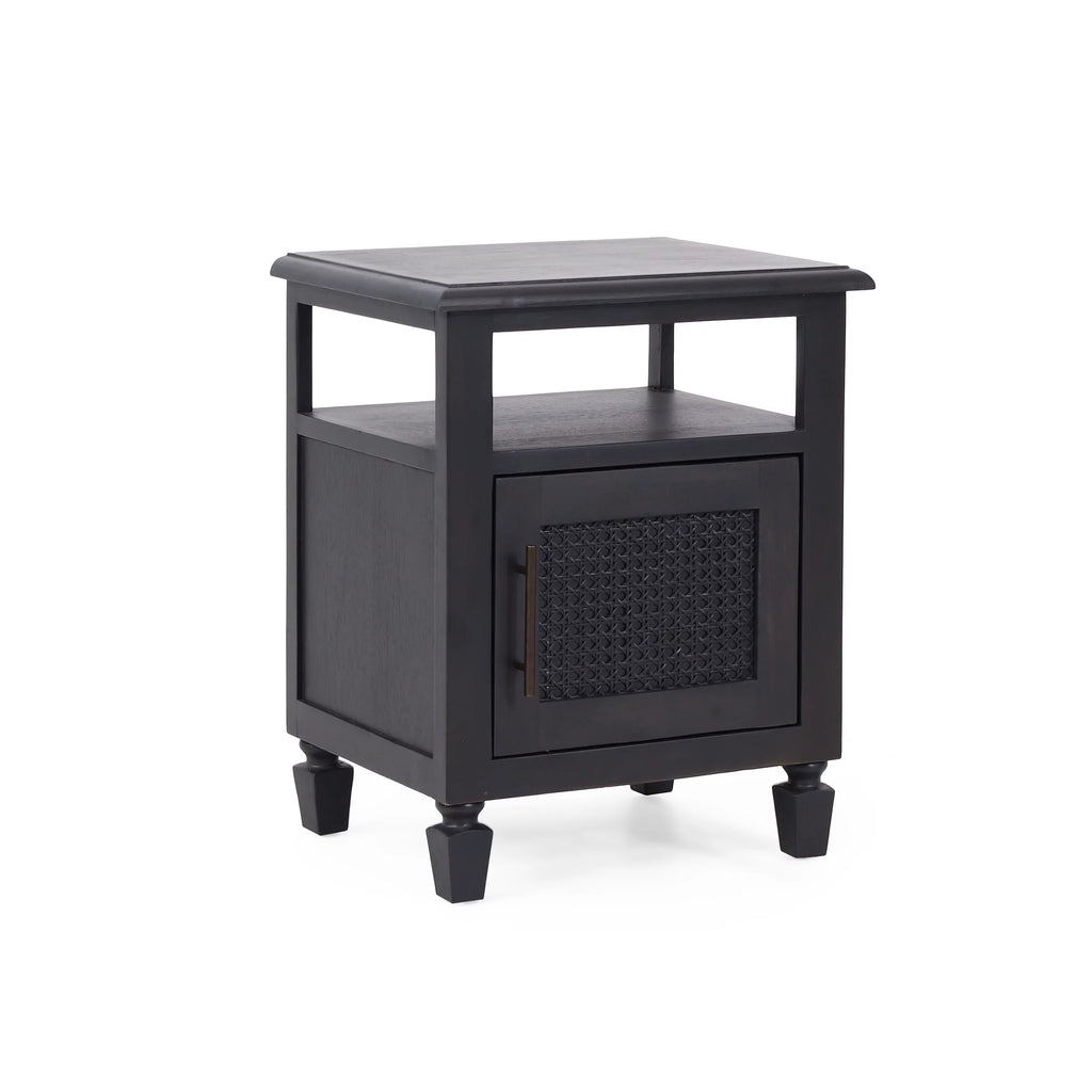 Acacia Wood and Cane Nightstand G12828