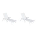 White Outdoor Lounge Chairs Set of 2 T5878