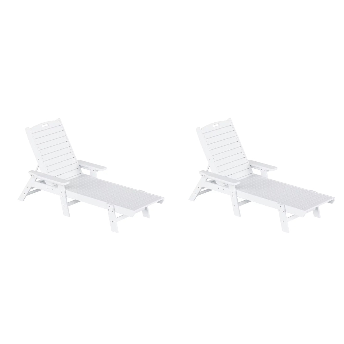 White Outdoor Lounge Chairs Set of 2 T5878