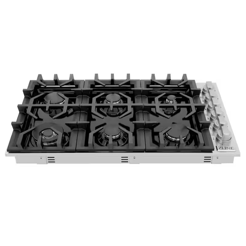 6 Burner Porcelain Gas Cooktop in Stainless Steel L8554