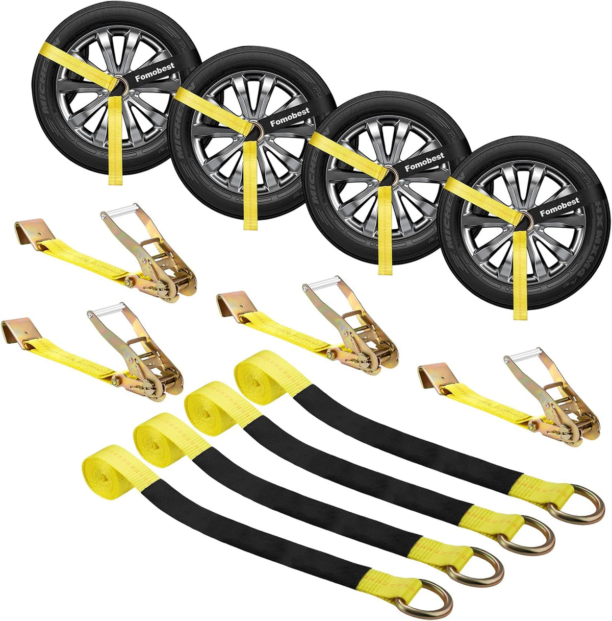 2”x 120'' Vehicle Tie Down Straps with Flat Hooks J47274
