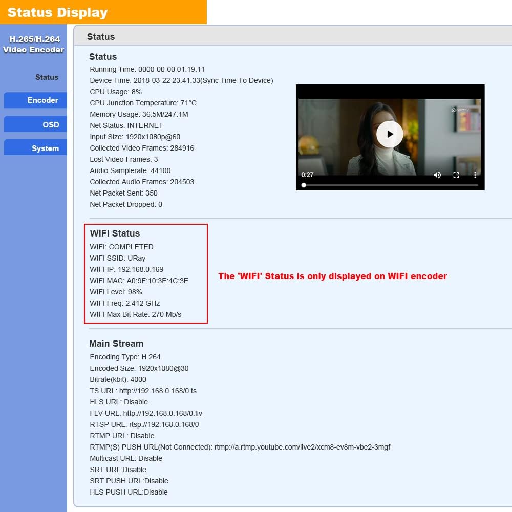 HEVC H.265 H.264 SD HD 3G SDI to IP Encoder Q404375