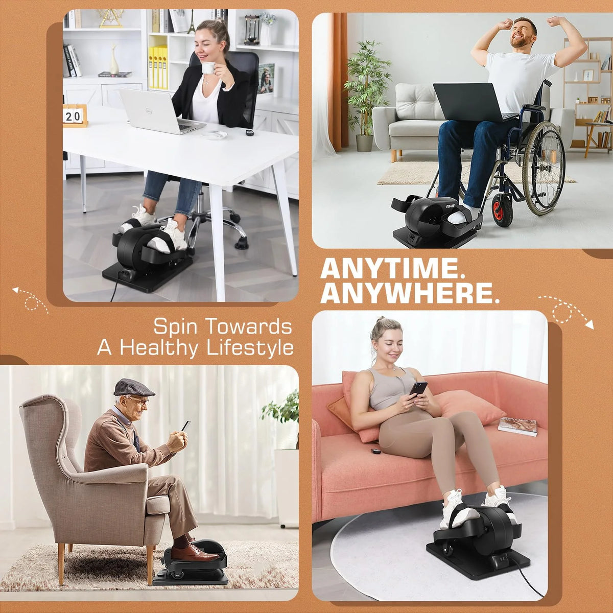 Under Desk Elliptical with Display and Remote Control E4180