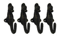 Set of 4 Faux Aged Bronze Finish Cast Iron Seahorse Wall Hooks G20994