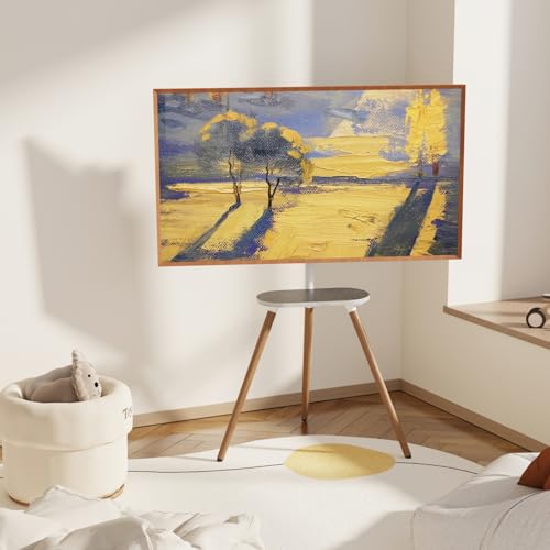 Height Adjustable Swivel TV Stand for 40 to 65 Inch Screen with Wooden Tray L962