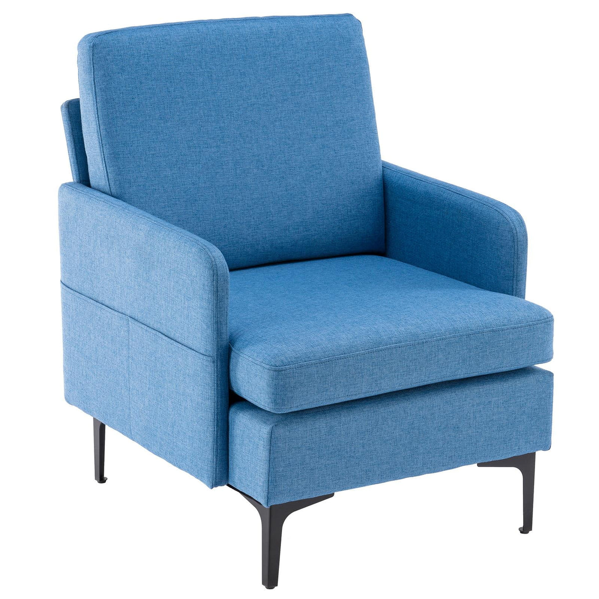 Fabric Arm Chair with Side Bags Dark Gray Z6728