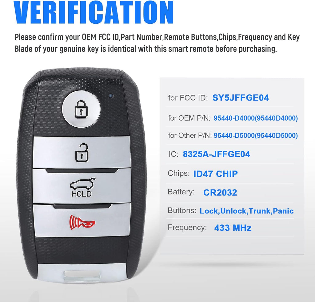 Car Key Fob Replacement 4 Buttons C62016