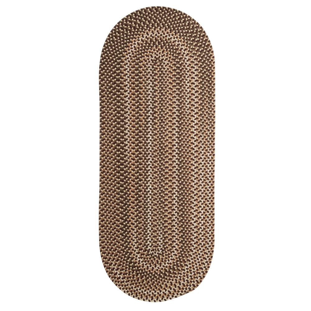 Brown Braided Indoor/Outdoor Area Rug 5' x 8' Oval T408172