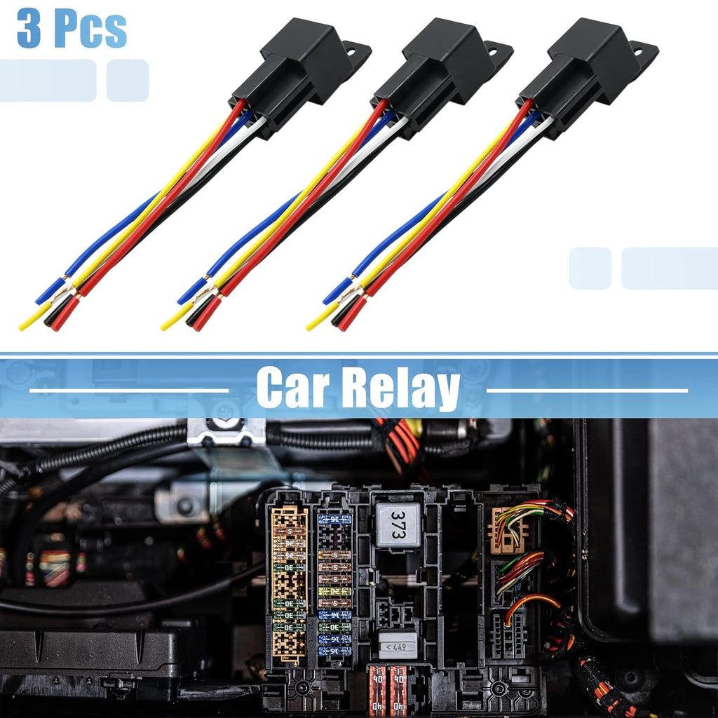 3pcs 5 Pin DC 36V 40A Car Fuse Relay Switch with Harness S1821