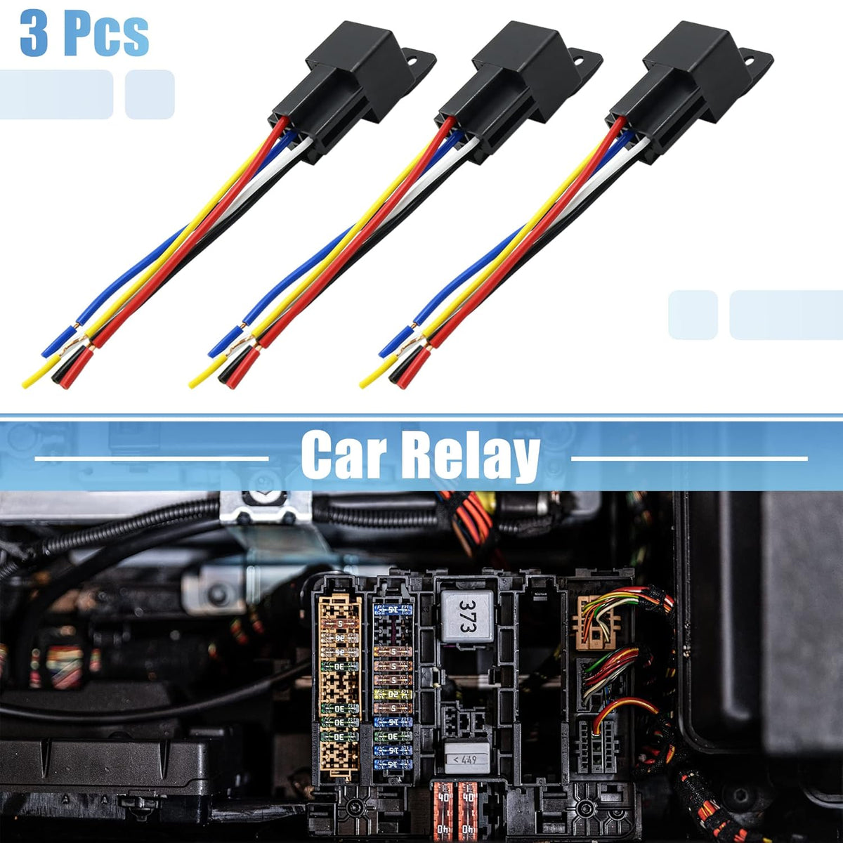 3pcs 5 Pin DC 36V 40A Car Fuse Relay Switch with Harness S1821