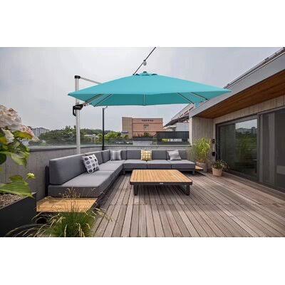 Light Blue Square Cantilever Umbrella P504