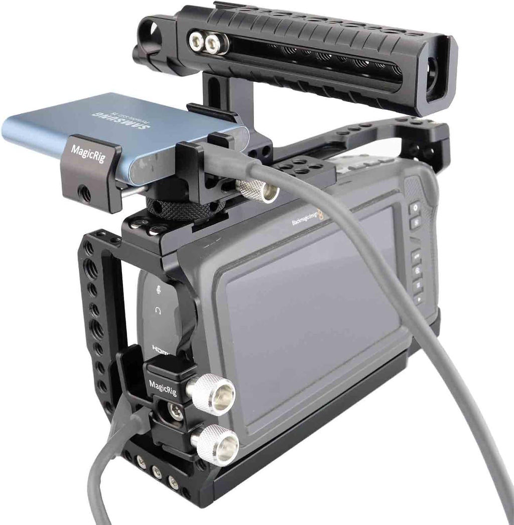 Video Camera Cage Kit with Top Handle SSD Mount HDMI Cable Clamp X96474