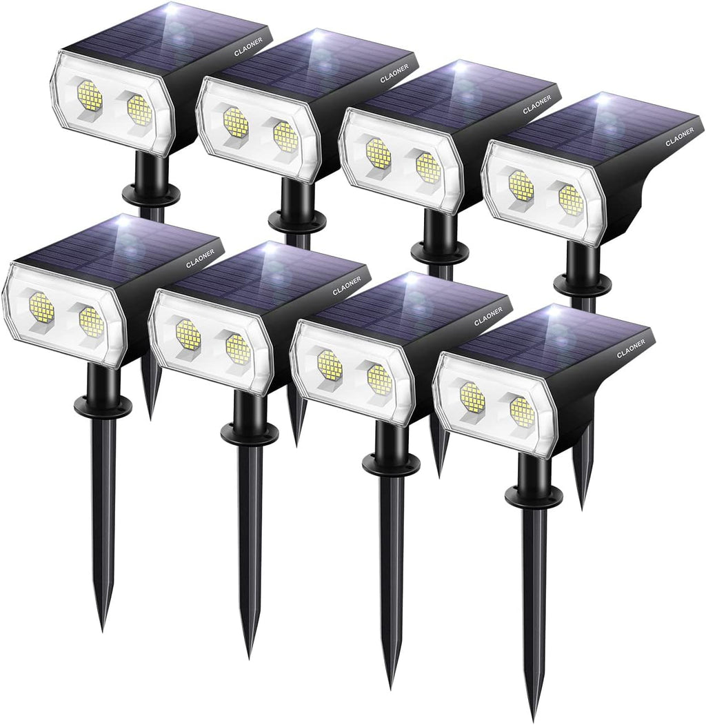 48 LEDs IP65 2 in 1 Solar Spotlights 8 Pack Cold White K947327