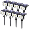 48 LEDs IP65 2 in 1 Solar Spotlights 8 Pack Cold White K947327